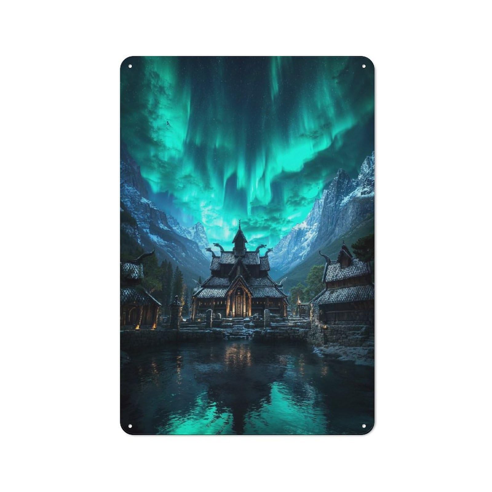 Junmoney Style-2 Last Sanctuary Of The Boreal Flame Metal Wall Decor Sign, Small Wall Accent For Seasonal Kitchen, Dining Room Or Entrance, 30X20cm