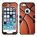iPhone 5S Case, iPhone 5 Case Case Loca Hybrid Impact Shockproof Cover Hard Armor Shell and Soft Silicone Skin Layer With Stylus Pen (Basketball + Black)