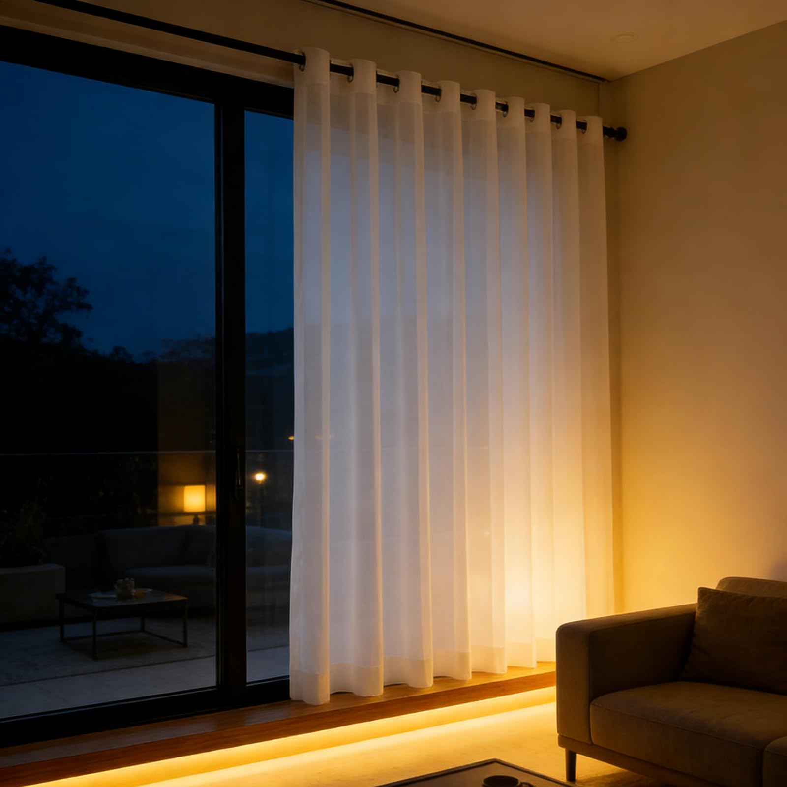 Voilage moderne effet lin blanc 109x250 créez une ambiance cosy en cuisine