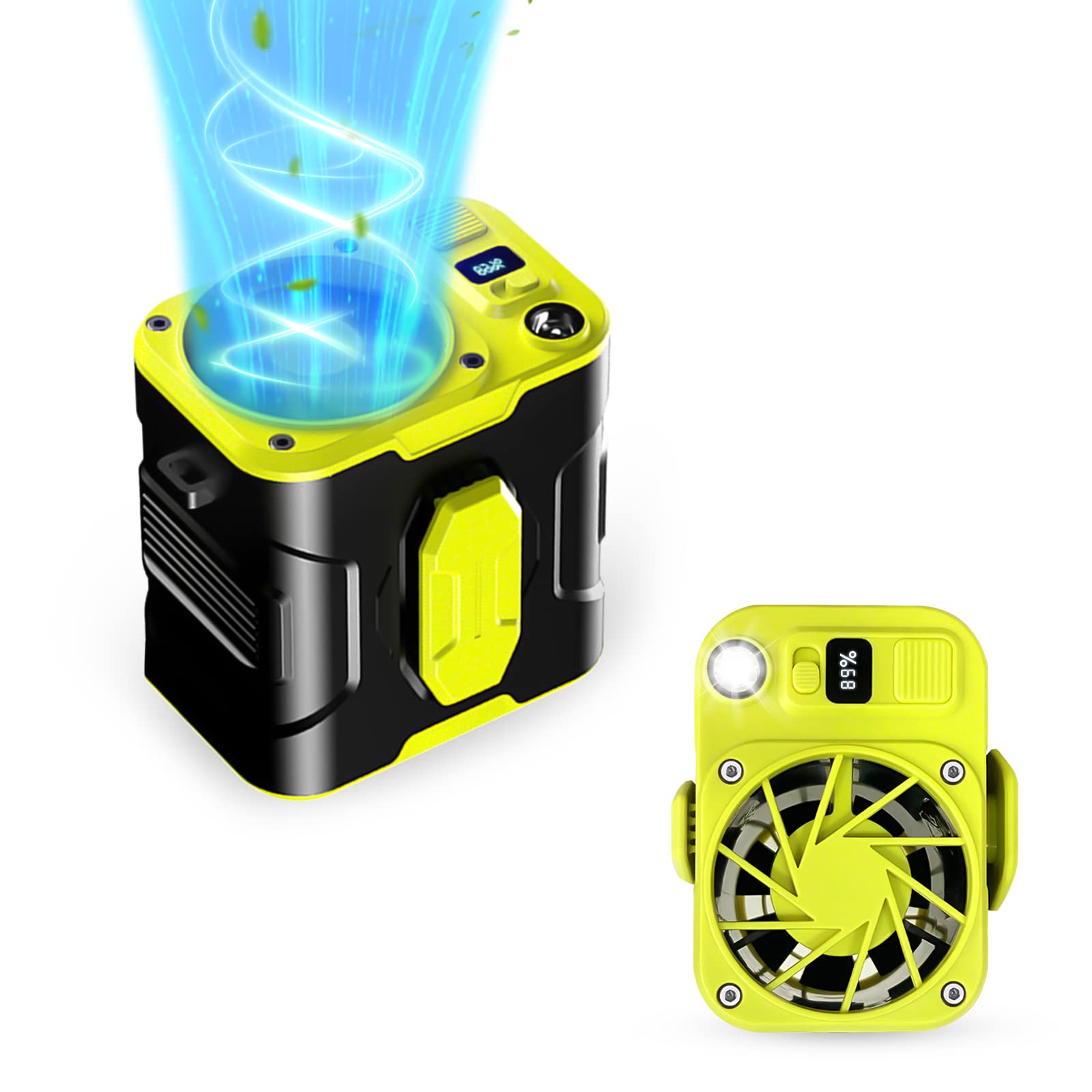 Waist Fan 2023 Rechargeable Waist Clip Fan/Wearable Fan with a 12000mAh Battery，13500PM Strong Airflow Belt Fan with Max 48 hours of Working Time, Mini Shirt Fan for Work, Hiking, Jobsite, Fishing