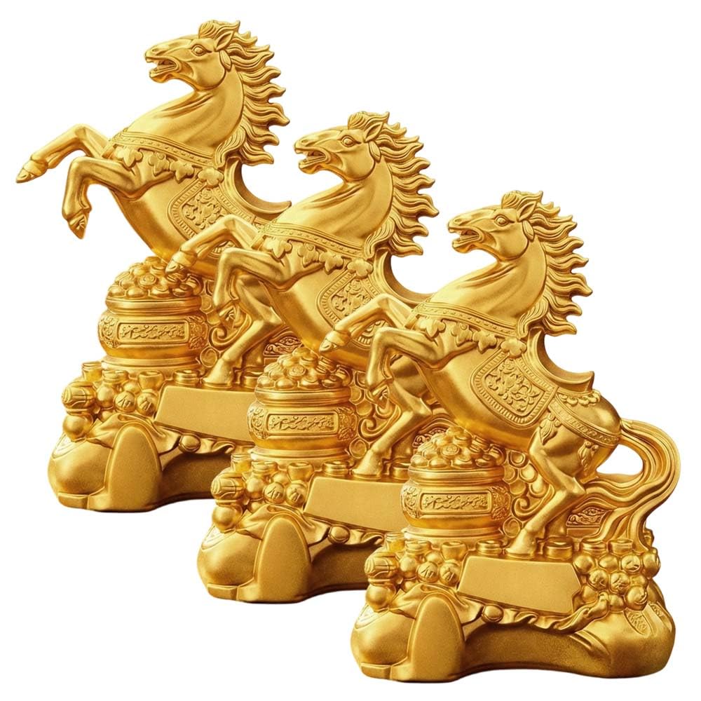 Chinese New Year Horse Statue 2026 New Golden Horse Figurine Decoration for Luck Wealth Perfect for Your Home