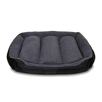 Comfy Heavy Duty Polyfiber Filled Bottom Reversible Waterproof Bed for Dogs and Cats (Large, Grey)