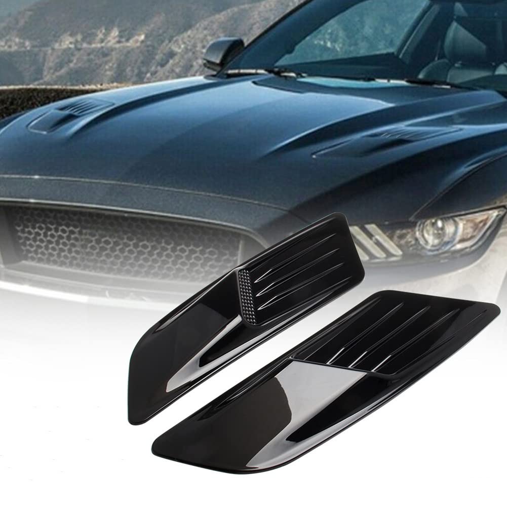 Przednia Maska Samochodu Wykończenie Wlotu Powietrza Scoop Vent Guards Splitter Dekoracyjne Dla Forda Dla Mustanga 2015 2016 2017(Carbon fiber pattern)