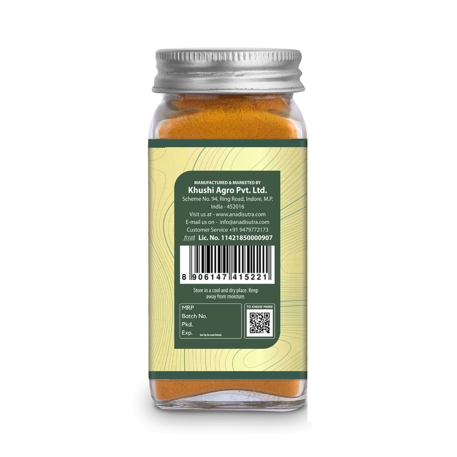 Anadi Sutra | Nutmeg Powder 20g in Glass Bottle and Turmeric Powder 50g in Glass Bottle | versatile and aromatic spice duo for multiple culinary uses and flavour enhancement across dishes (Combo of 2) 4