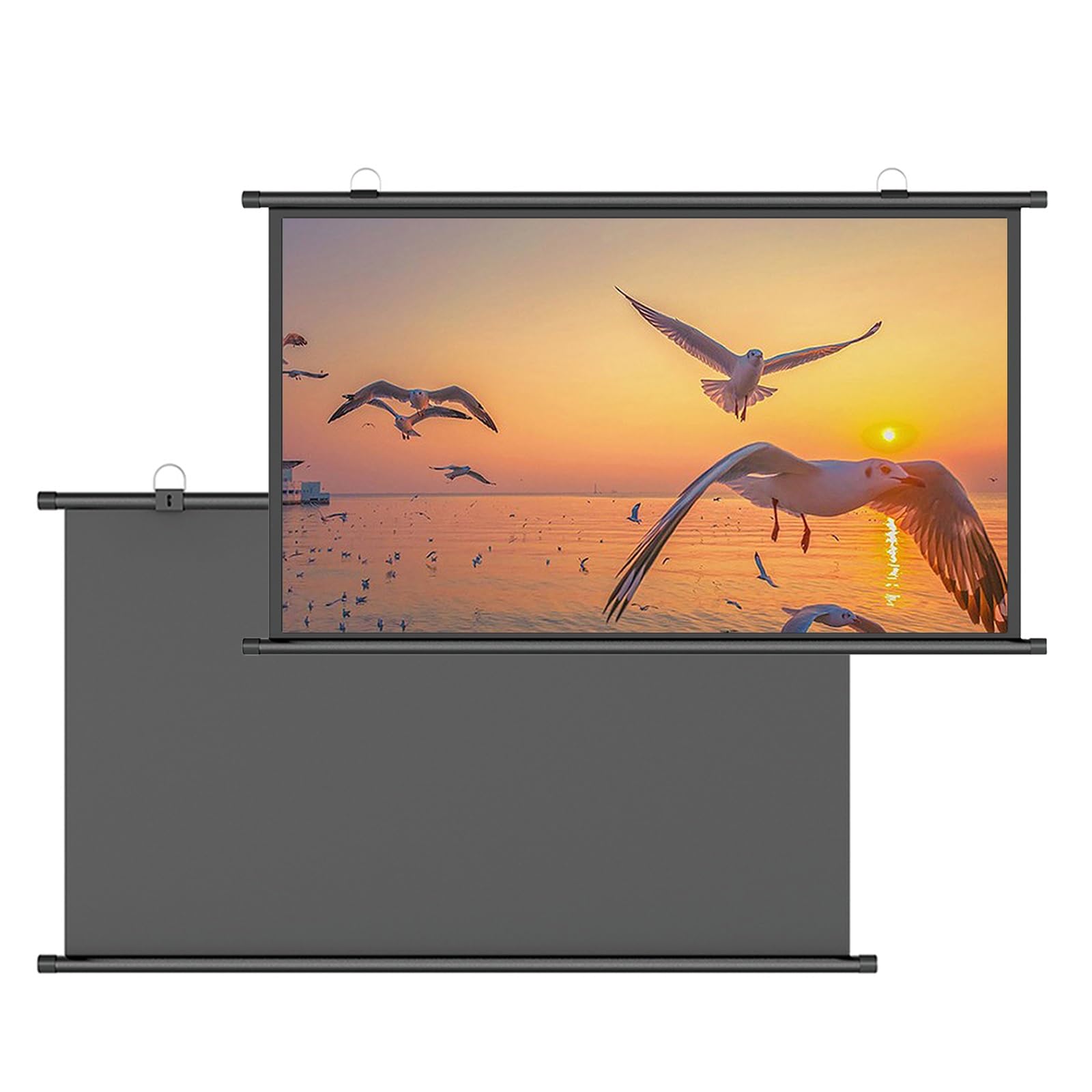 Pantalla Manual desplegable para Cine en casa de 60 a 72 Pulgadas, montada en Pared o Techo - Ganancia de 25 para Escuela, Cine en casa, Oficina y Fiestas