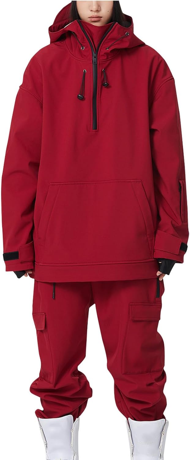 Mzkdieey Women's Ski Jackets and Pants Set Snowboarding Snowsuit Windproof Waterproof Ski Suits Two Piece Snowsuits