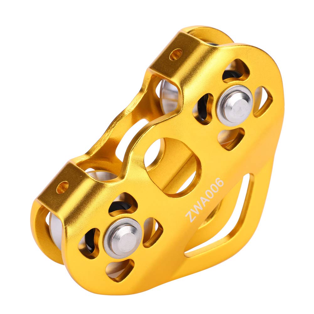 Pissente Doppelte Trolley-Umlenkrolle, 30 KN Aluminium-Zip-Line-Klettern, Bergsteigen, Rettungshebe-Tandem-Umlenkrolle, Dual-Umlenkrolle, Zip-Line-Rettungskabelwagen Zum Klettern