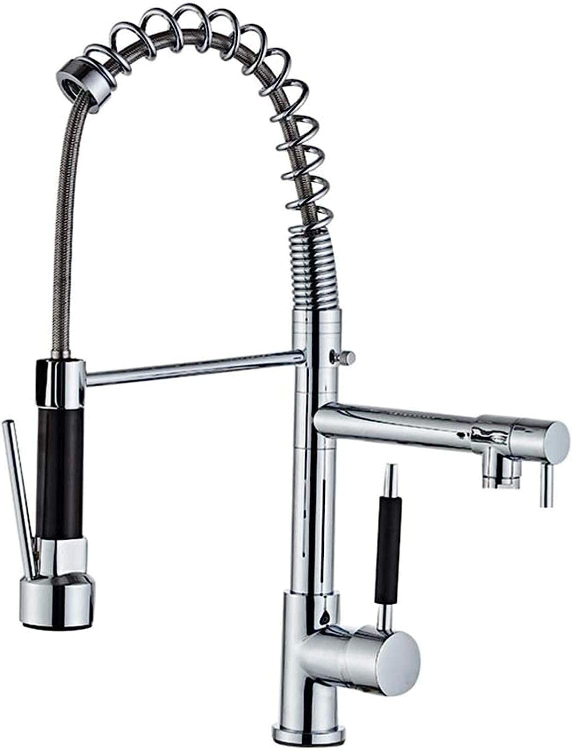 Robinet d'évier de cuisine avec pulvérisateur extractible et rotation 360°
