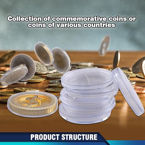 Miniatura 9 de PIT66 10 unidades de ajuste directo herméticos de 1.598 in para monedas cápsula ajuste transparente para 1oz Us Silver Eagle sin caja