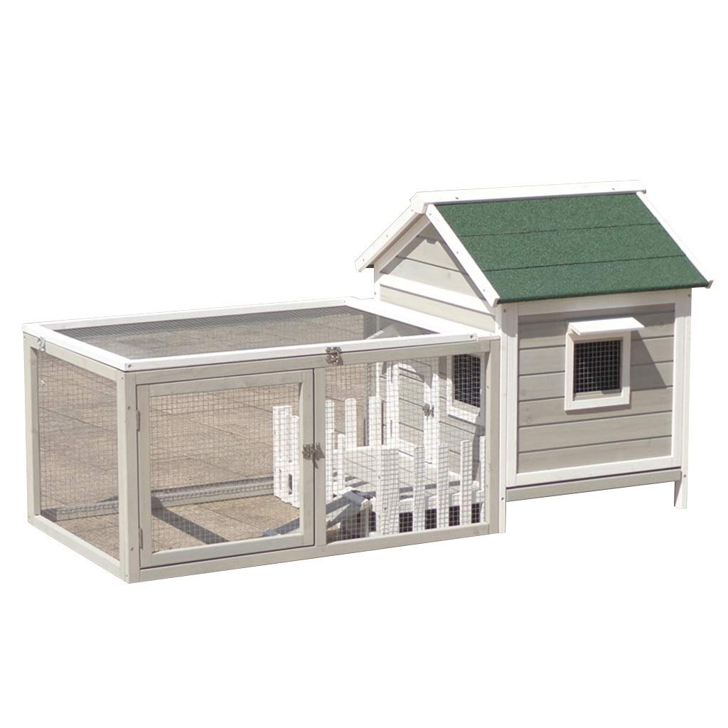 Chicken Coops Hen chicken House Ark Poultry Run Nest Box Rabbit Hutch Integrated Run Cleaning Tray Innovative Locking Mechanism Birdhouses (Color : Gray, Size : 157 * 74 * 82.5 cm)