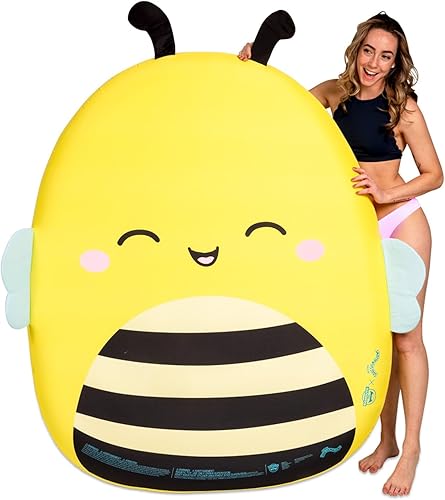 BigMouth X Squishmallows - Flotador gigante original para piscina, balsas inflables para adultos y niños, cubierta de tela Squishmallow, 63