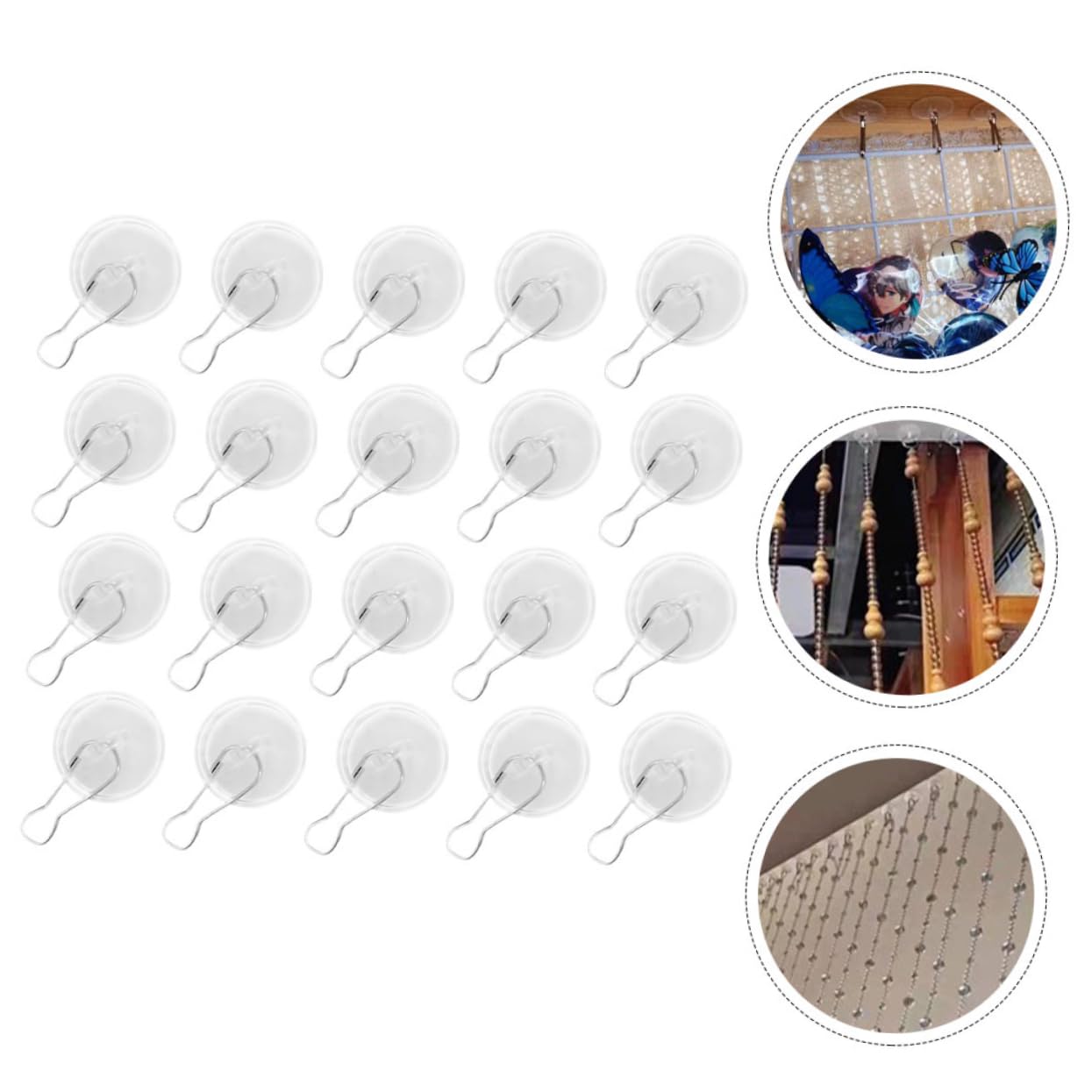 MAGICLULU 100piezas Ganchos Adhesivos Para Pared Gancho Techo Adhesivo Sin Taladro Decoración Navidad