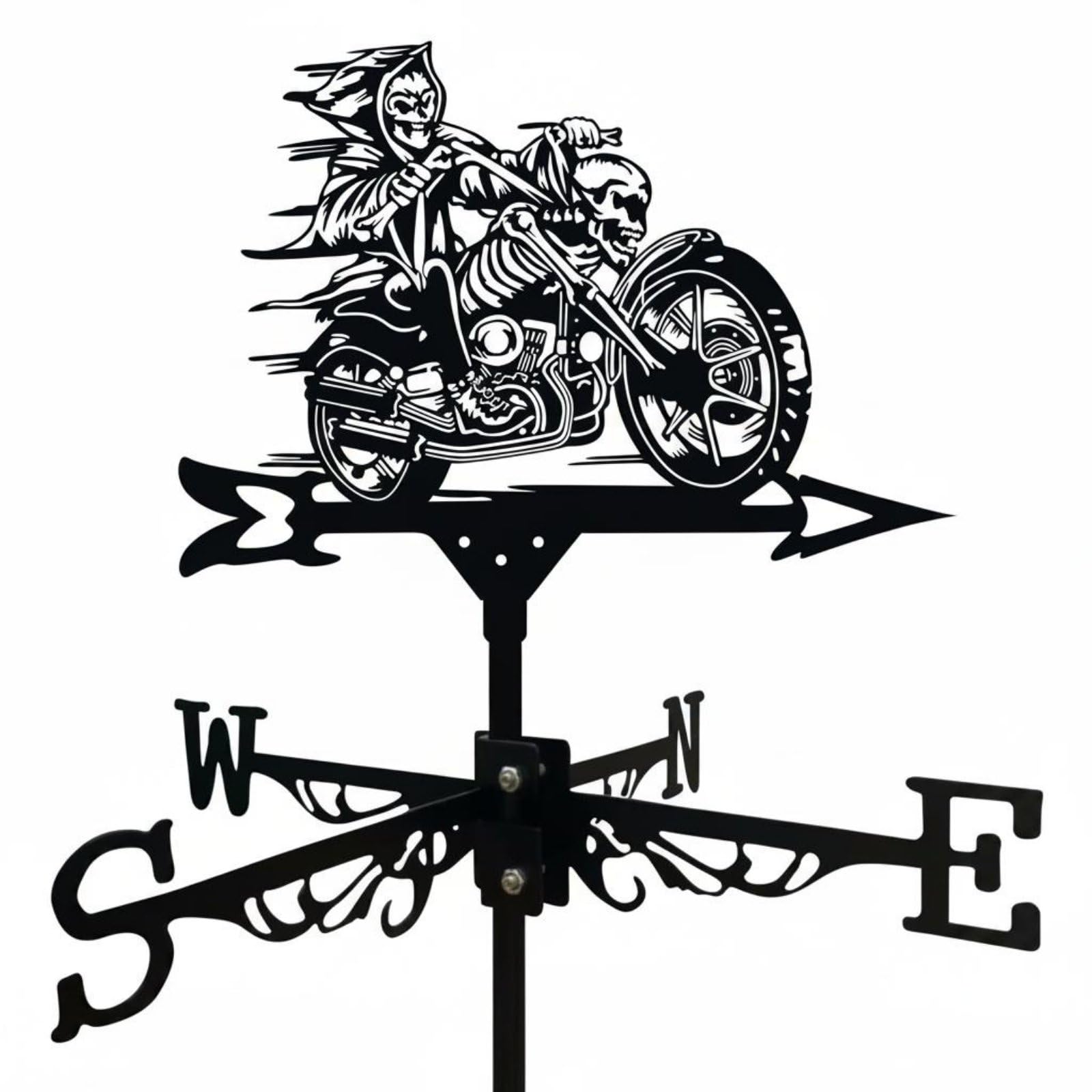 Wrought Iron Metal Outline Weathervane Easy Installation Decorative Weathercock Rooftop Wind Direction Arrow for Garden, Yard, Patio, Fxb2604015-image-28