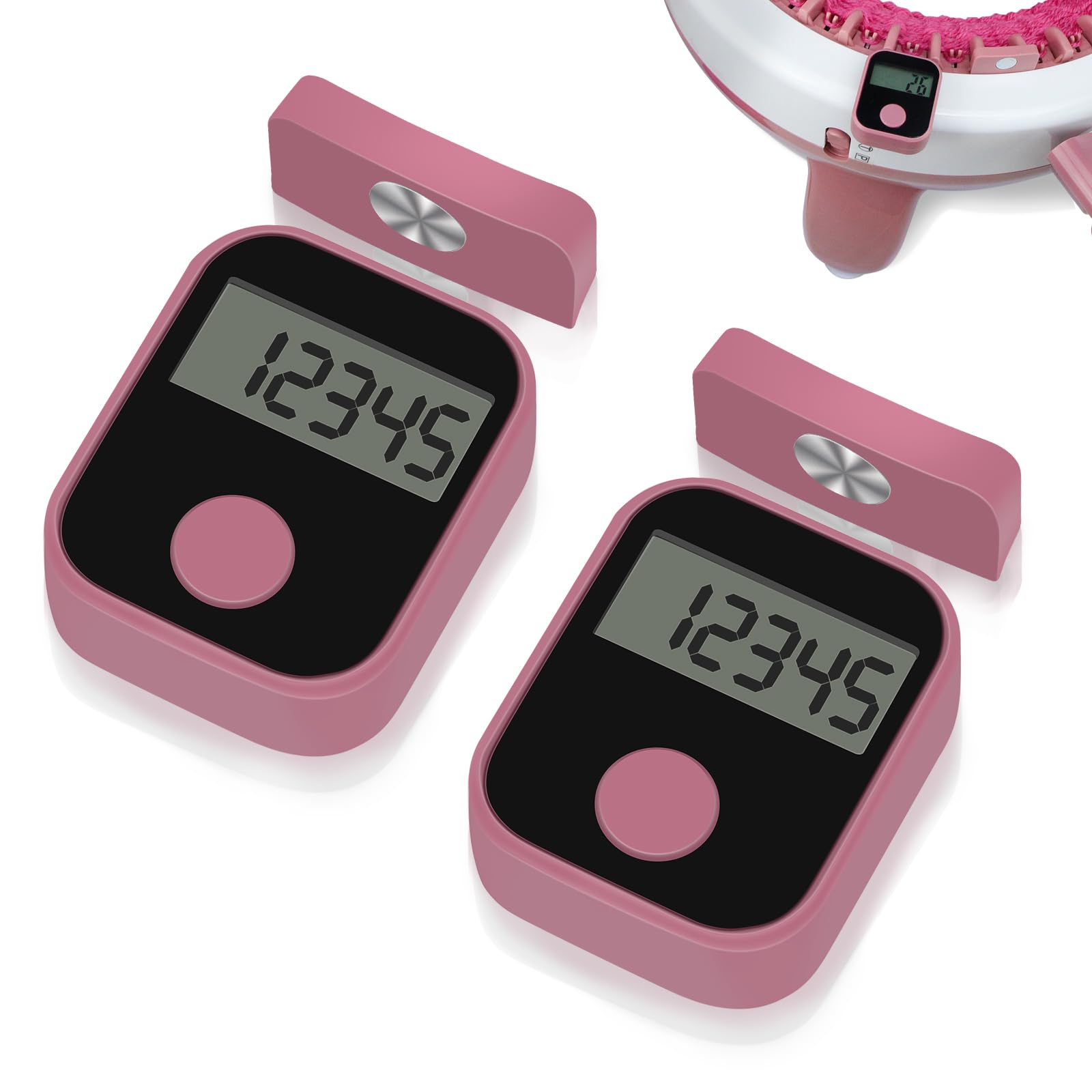 Contador de máquina de tejer, contador de filas para máquina de tejer circular, magnético acoplable, adecuado para contador digital de fila de agujas 32/40/48 (2 unidades)