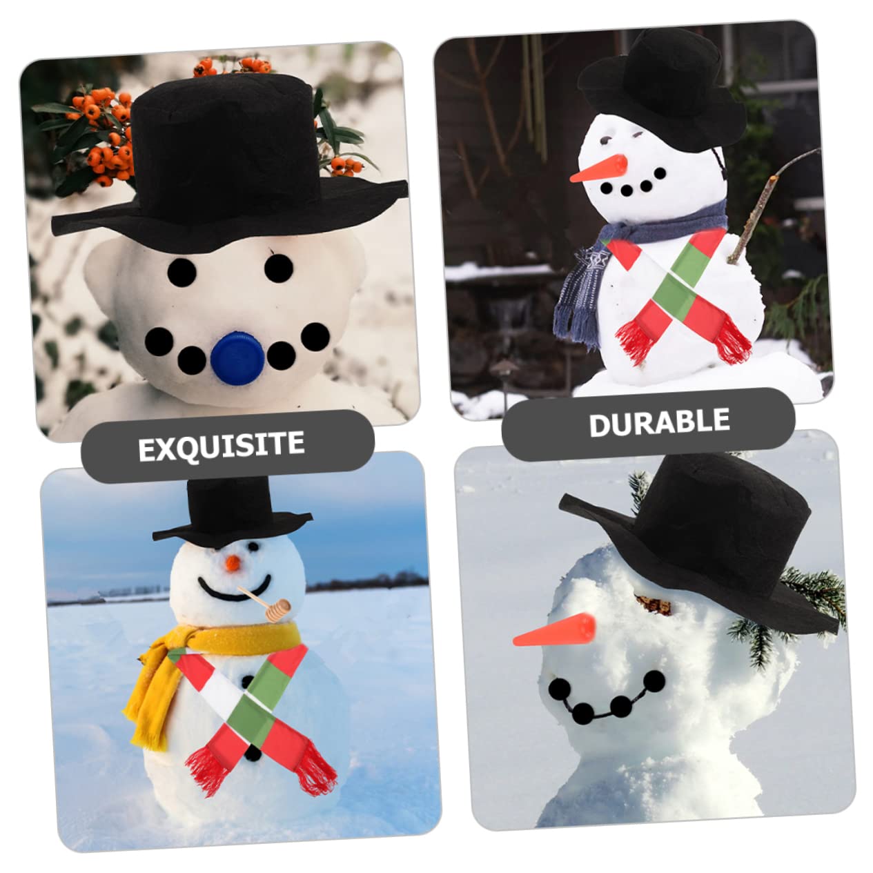 PRETYZOOM 3 Sätze Schneemann verkleiden schneemann DIY zubehör schneemann DIY Material winterdeko weihnachtsbekleidung weihnachtdeko festliches Accessoire Schneemann-Kleidungszubehör Stoff