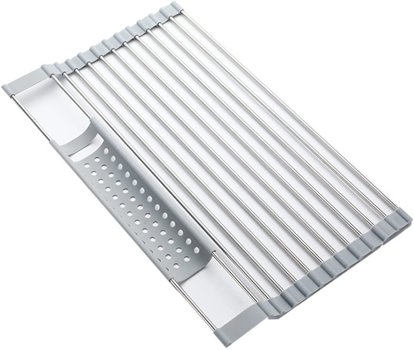 Escurridor De Platos De Acero Inoxidable De Silicona, Rejilla De Secado De Platos sobre El Fregadero, Antideslizante, para Vajilla De Cocina Filtrado De Agua (Size : 45 * 31.5cm) (52 * 32cm)