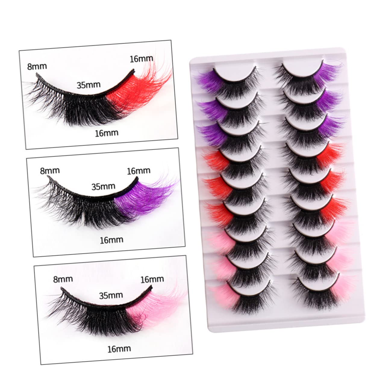 minkissy 45 Paia Ciglia finte imitazione ciglia rosa ciglia cosplay ciglia finte colorate ciglia russe soffici ciglia colorate ciglia finte di ciglio Volpe Imitazione