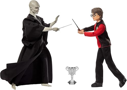 Miniatura 2 de Mattel Juego de regalo de 2 unidades de Harry Potter: Voldemort de 12 pulgadas y muñecas de Harry de 10.5 pulgadas con moda y varitas inspiradas en