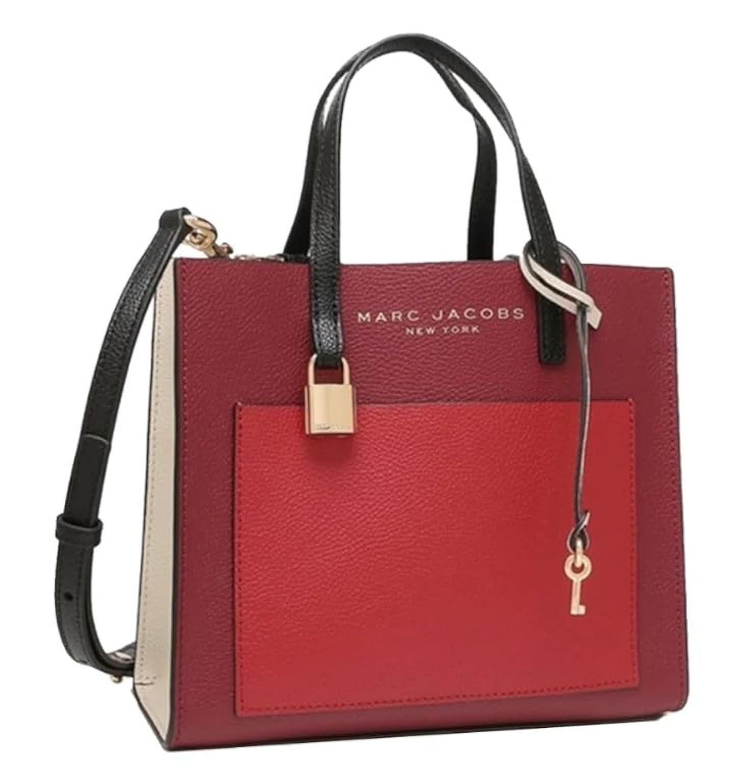 Marc Jacobs M0016132607 Mini Grind Pomegranate Red Multi Leather With Gold Hardware Mini/Small Women's Tote Bag