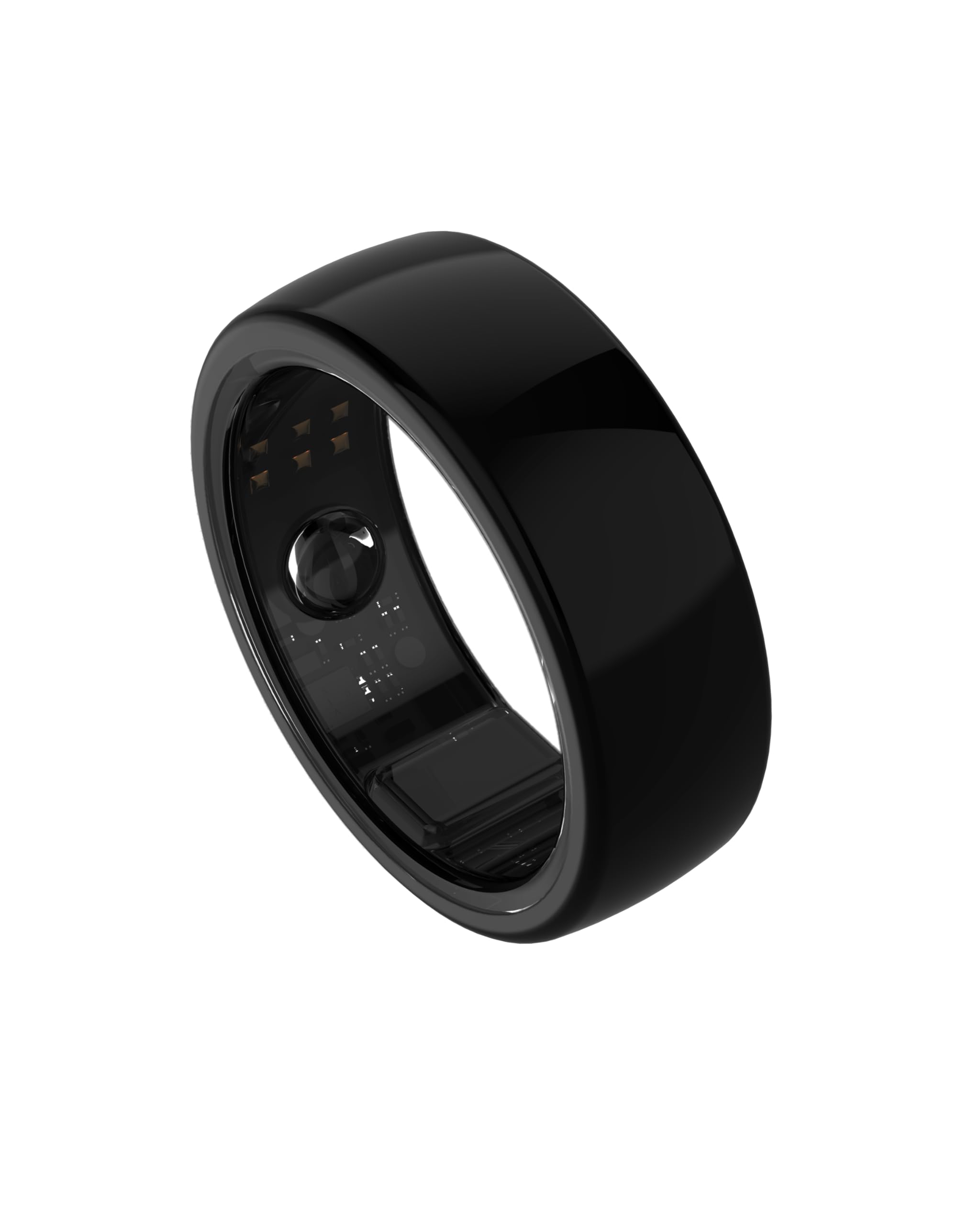 aaboring, health & fitness tracker smart ring, advance sleep monitoring, stress & activity tracking, titanium, ip68 waterproof (us size no 12, wireless - deep black)