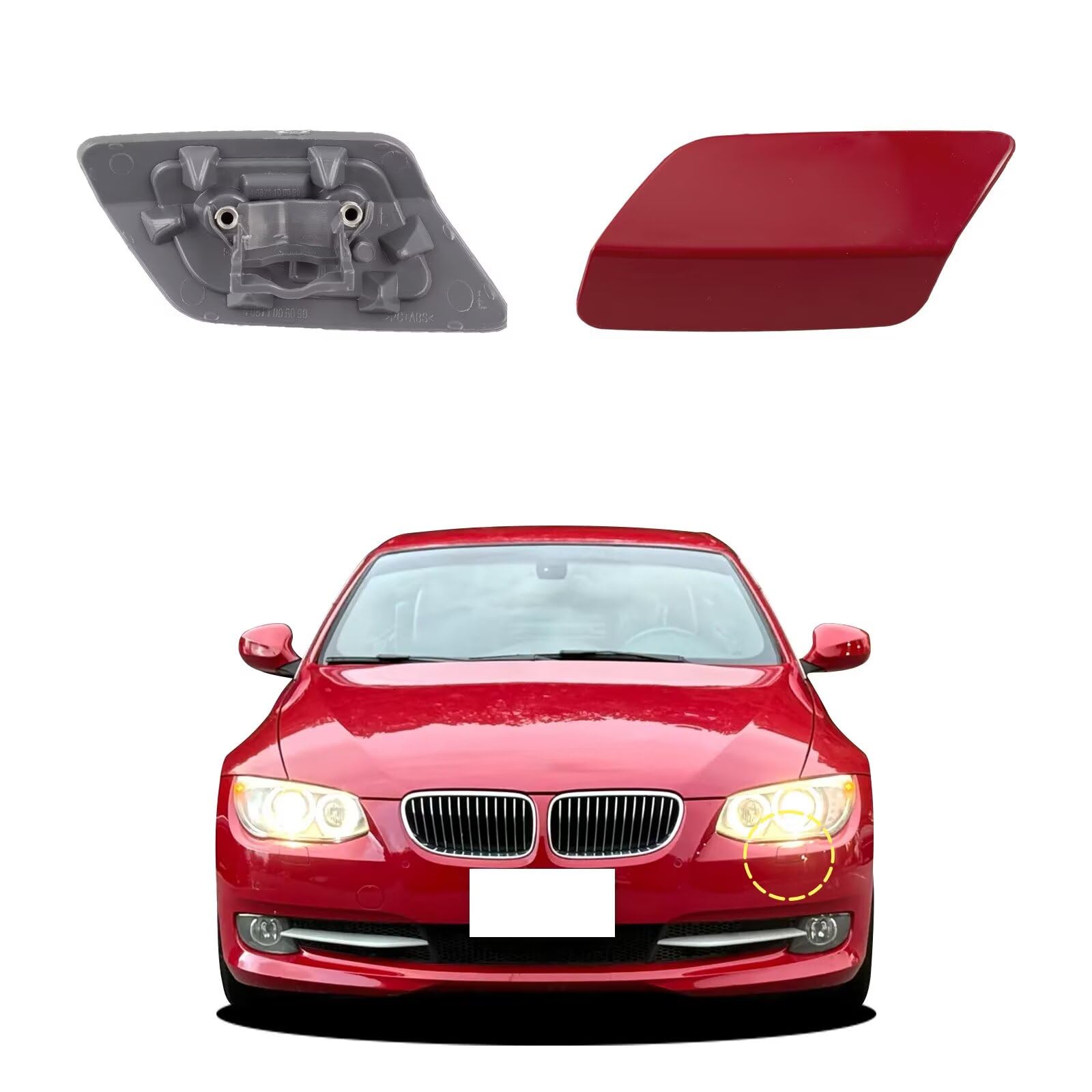 Goholy Car Front Bumper Headlight Washer Cover Compatible with BMW 328i 3351 335lS Coupe Convertible 2011-2013 Headlight Washer Nozzles Cover