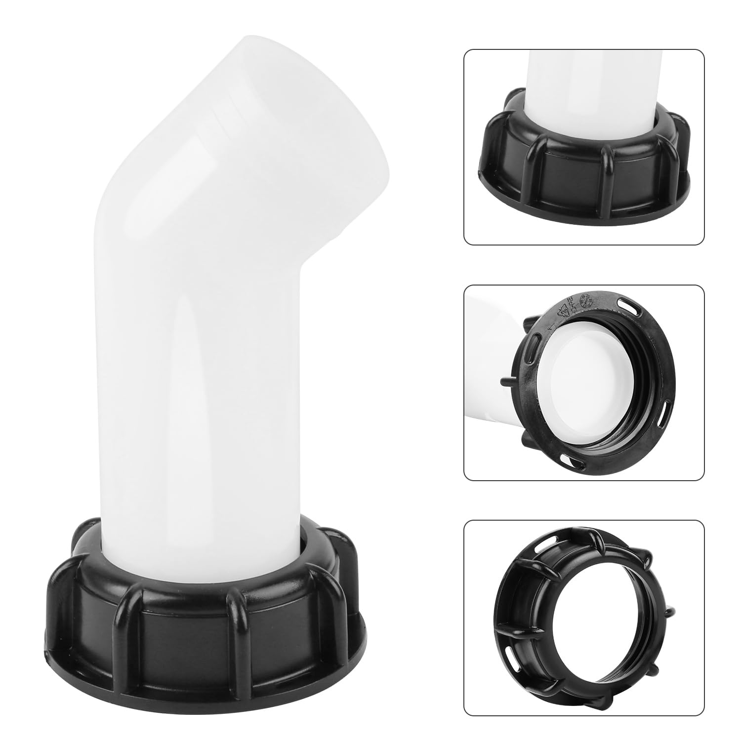 Kit 3 Pièces Raccord De Vidange IBC 2" - Buse Extension Pour Cuve Eau, Jardin, Robinet