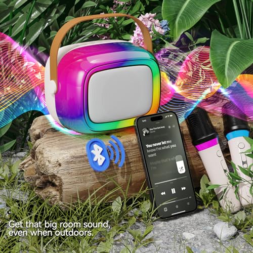 GUYUCOM Karaoke Machine mit 2 Kabellose Mini Mikrofon für Kinder und Erwachsene, Tragbaren Bluetooth Mikrofon als Spielzeug ab 2 Jahre für Jungen Mädchen Geschenke Geburtstagsparty & Outdoor-KTV