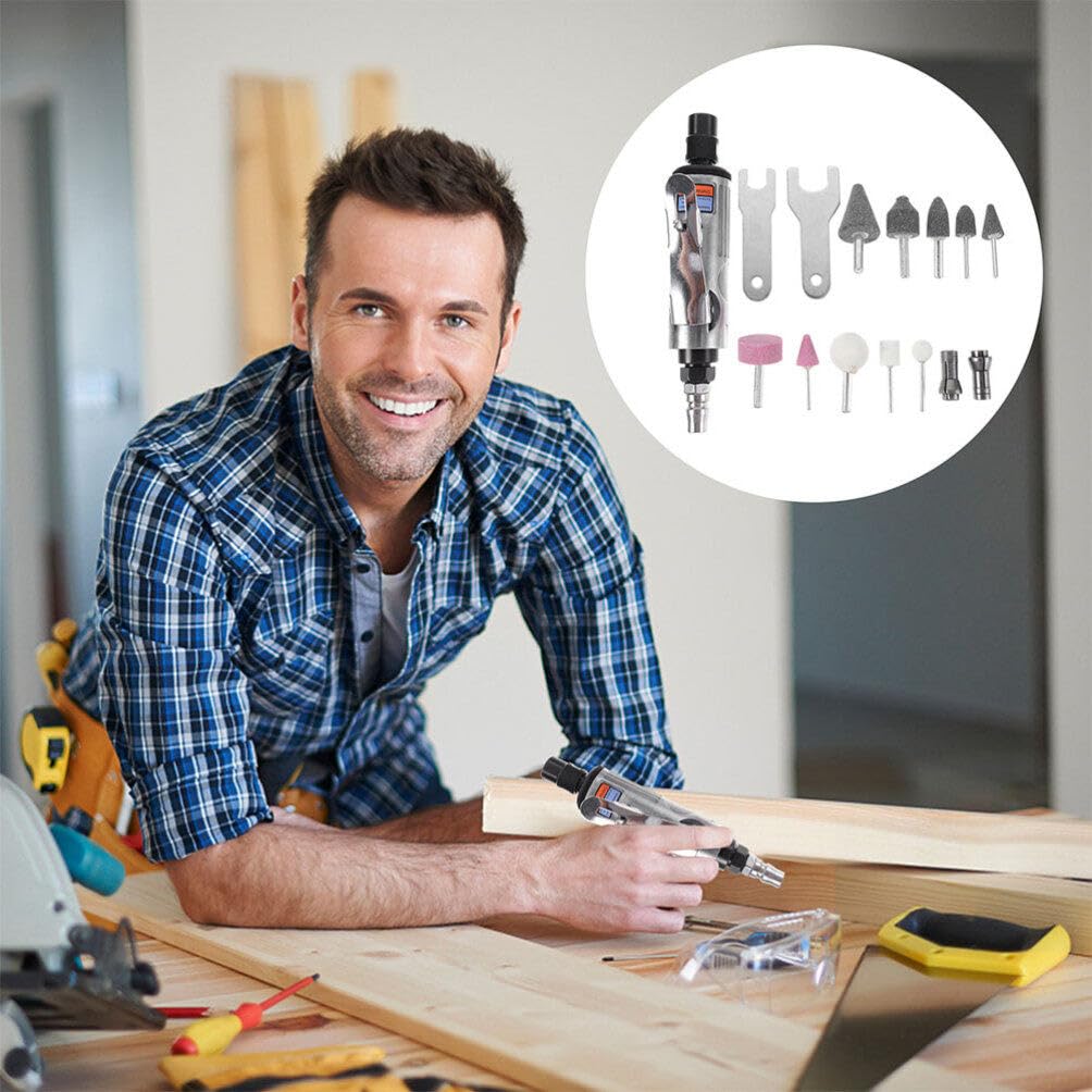 SOLUSTRE Angle Die Air Tool Pneumatic Engraving Machine Crafted Iron Steel Multi-functional for Carving Polishing