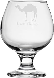 Personalised Camel Engraved Brandy Snifter Glass, Animal Gift for Women, Gift for Men