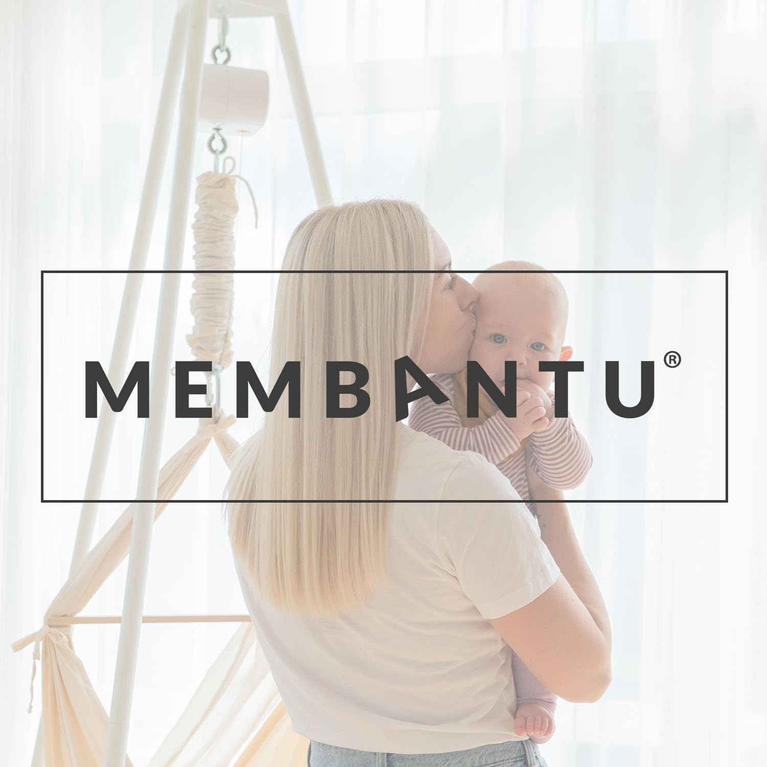 Federwiege Baby inkl. Feder - Baby-Wiege aus Bio-Baumwolle - Baby-Hängematte mit Deckenaufhängung - Baby-Hängewiege Plus Matratze und Baldachin - Baby-Hammock bis max. 15kg - Natur