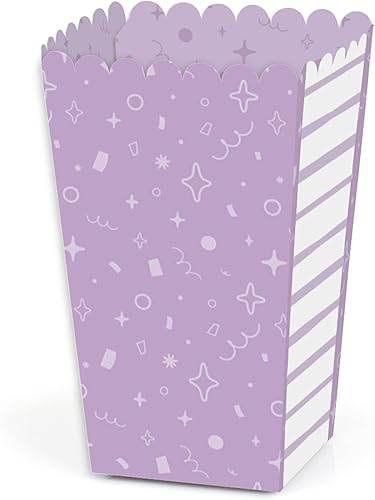 Miniatura 10 de Big Dot of Happiness Juego de 12 cajas de palomitas de maíz con diseño de estrellas de confeti rosa