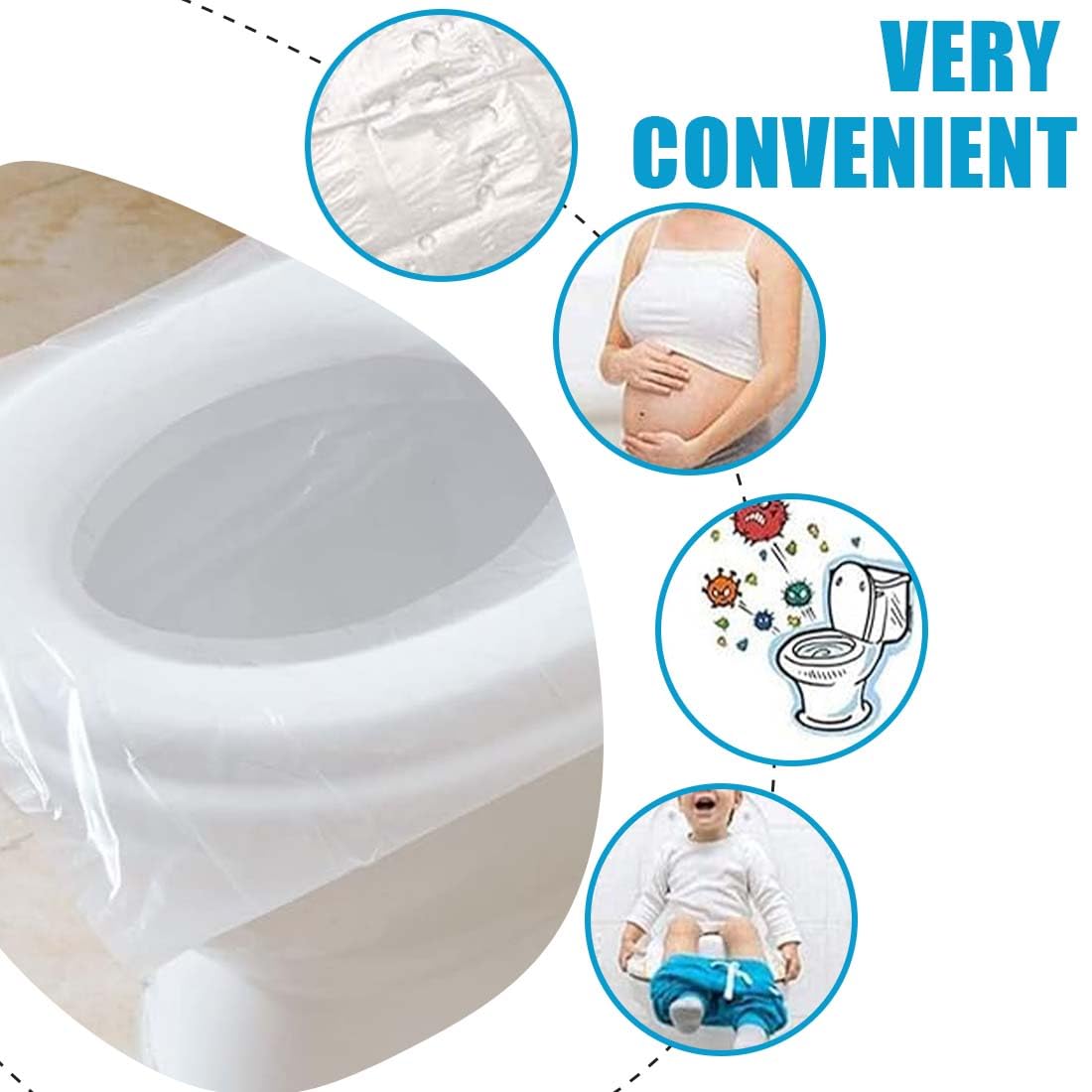 Copri Water USA e Getta 50 PZ Copertura Igienica Monouso per WC Viaggio per Bambini Donne Incinta Campeggio