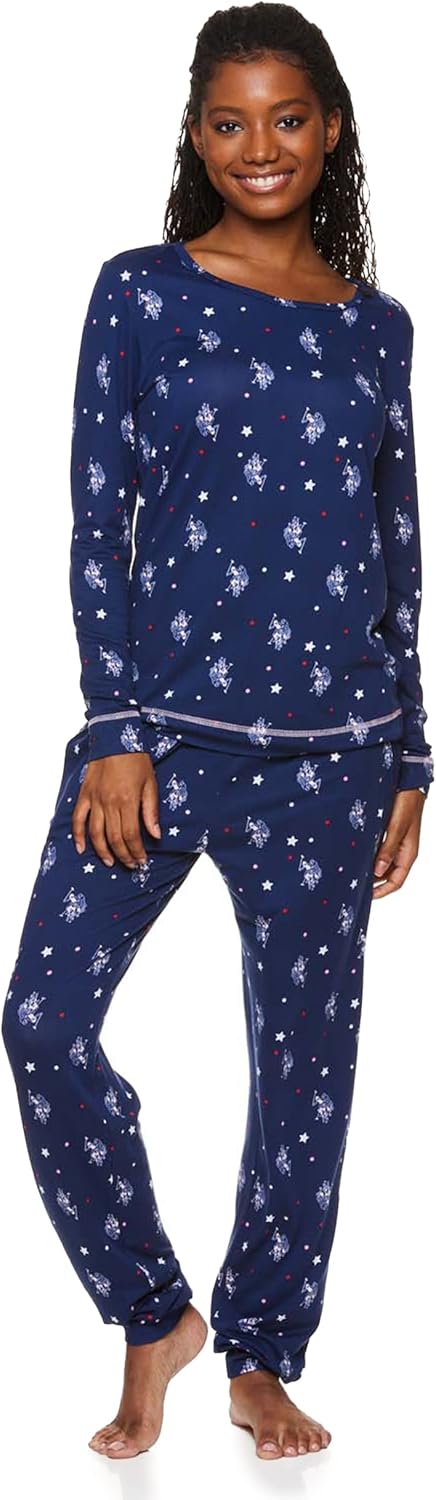 U.S. Polo Assn. Women's 2-Piece Pajama Set, Long Sleeve Top, Pants Valentines Gifts for Her - Image 4