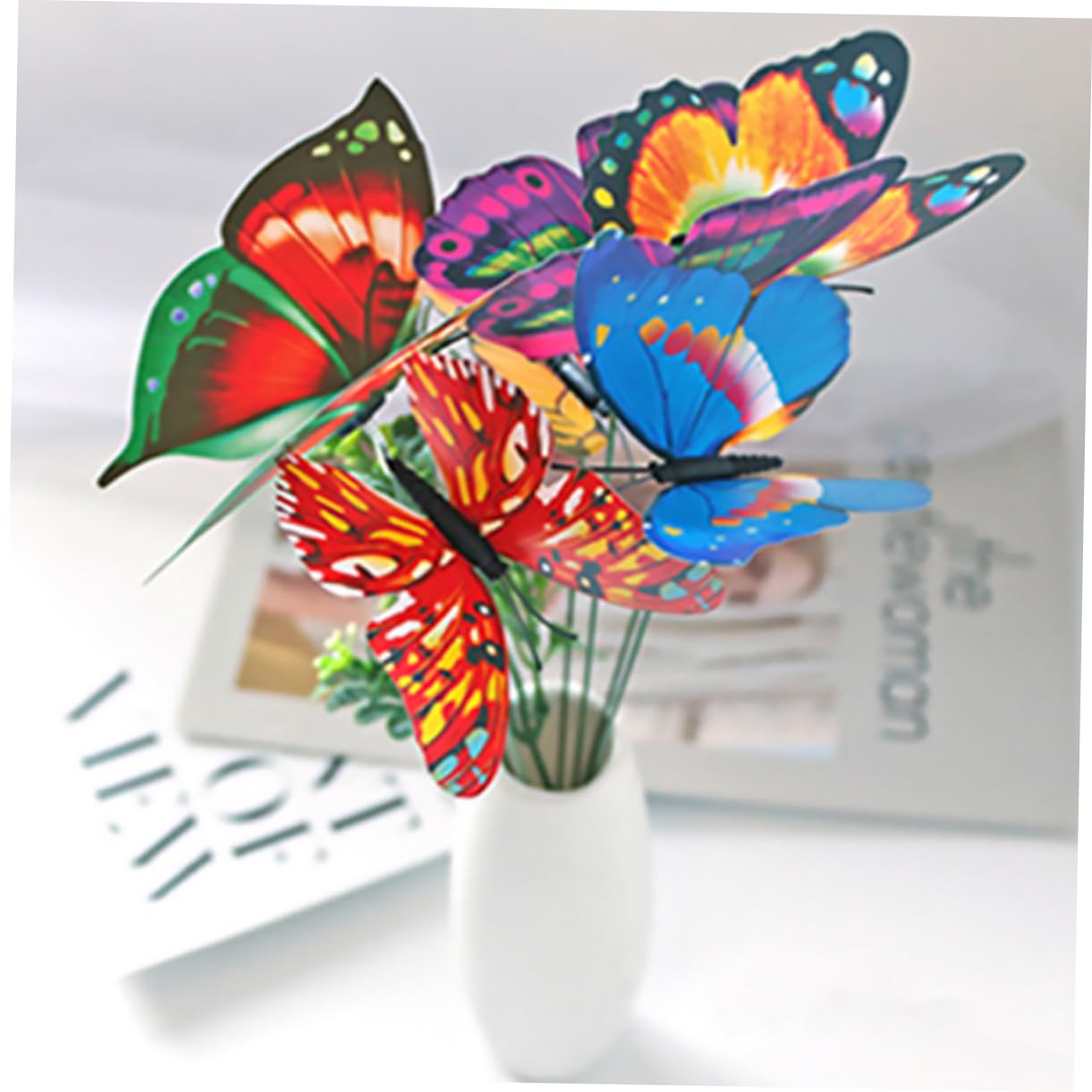 YARNOW 150pièces Piquets Décoratifs De Décoration De Jardin Couleurs Aléatoires pour Balcon Cour Et Fête