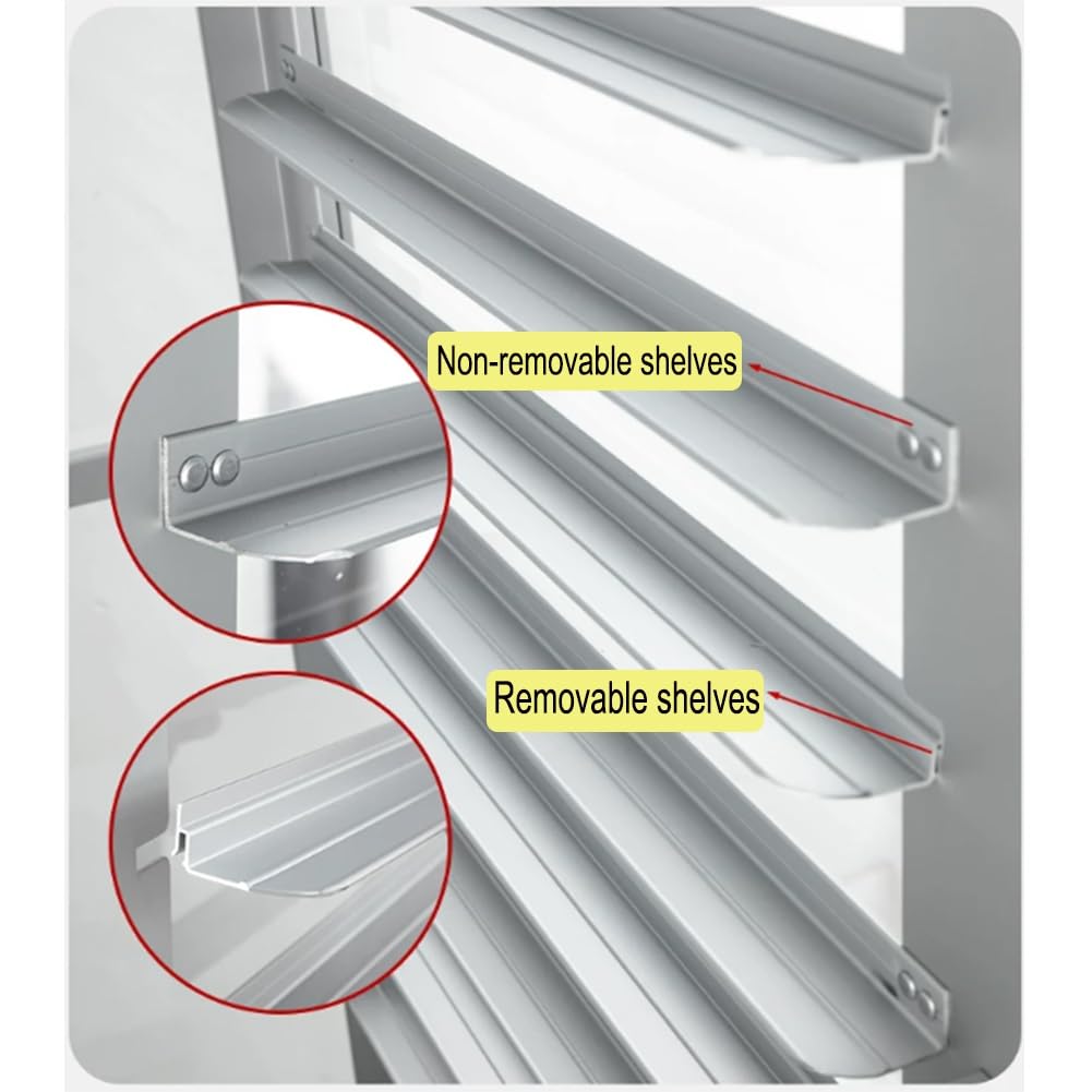 Carrello Portateglie In Alluminio Su Ruote, Attrezzatura Per Panificazione | Carrello Professionale Per Il Trasporto Di Teglie Da Pane, Scaffale Per Il Raffreddamento Post-cottura(46x60x169 cm)