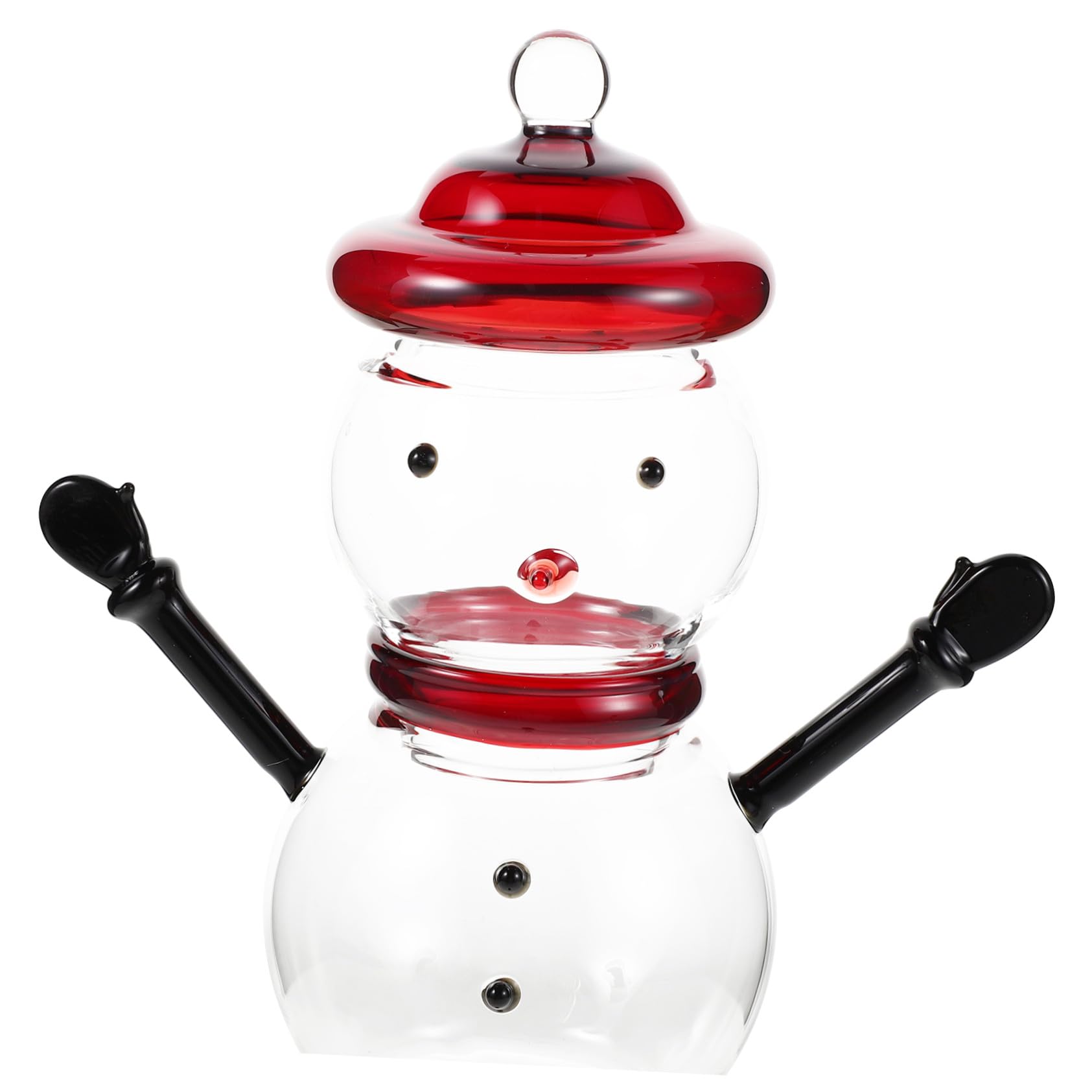 Garneck Bonbonniere avec Couvercle Décoratif Bocal Bonhomme pour Fête de Noël Présentoir à Bonbons Verre