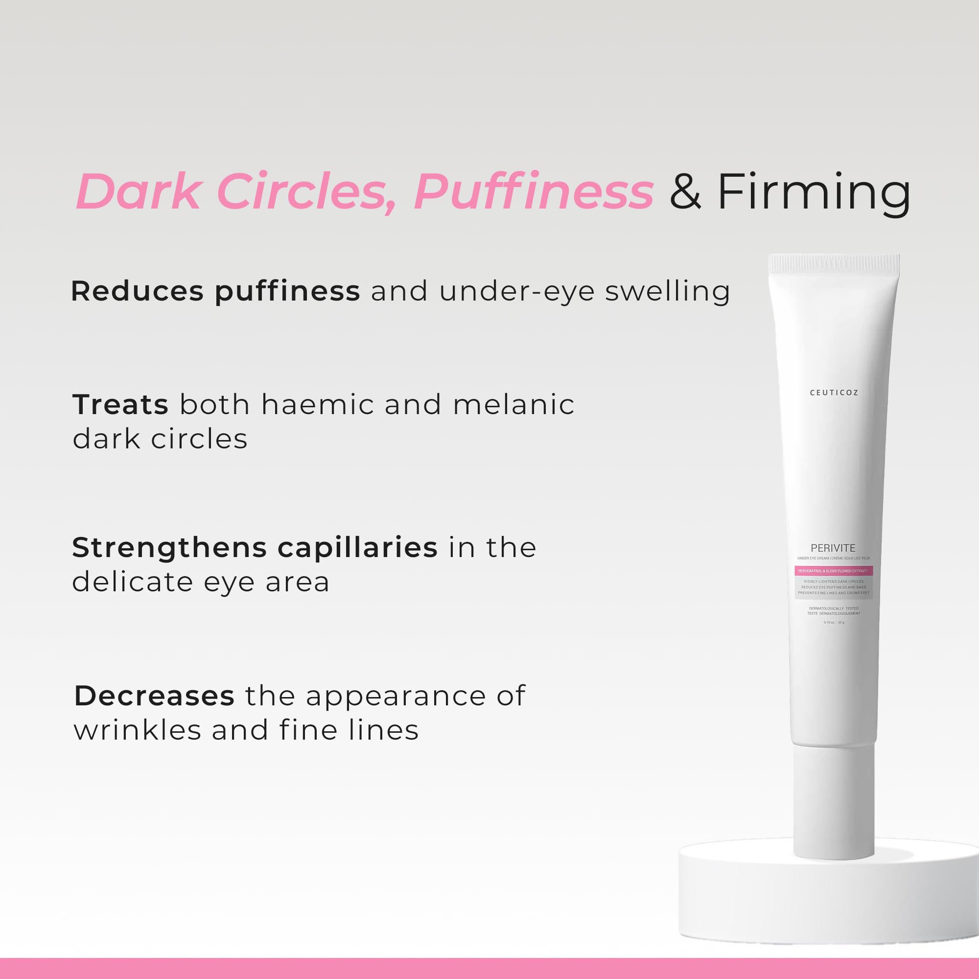 Ceuticoz Perivite Under Eye Cream | For Dark Circles & Puffiness | Reduces wrinkles & brightens eye area | Black Elderberry Flower Extract & Resveratrol | All Skin Types (7g) — Amazon image 5