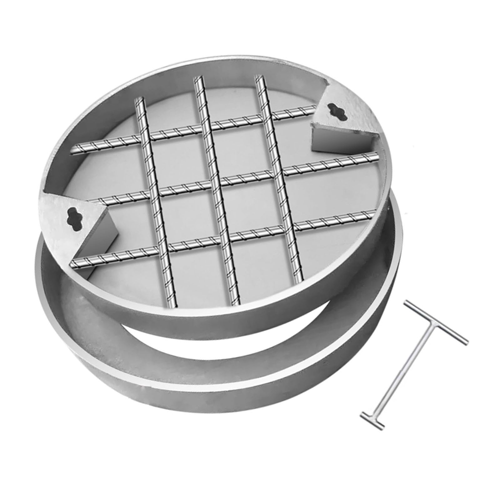 Couvercle robuste en acier inoxydable de hauteur 8,1 cm pour égout