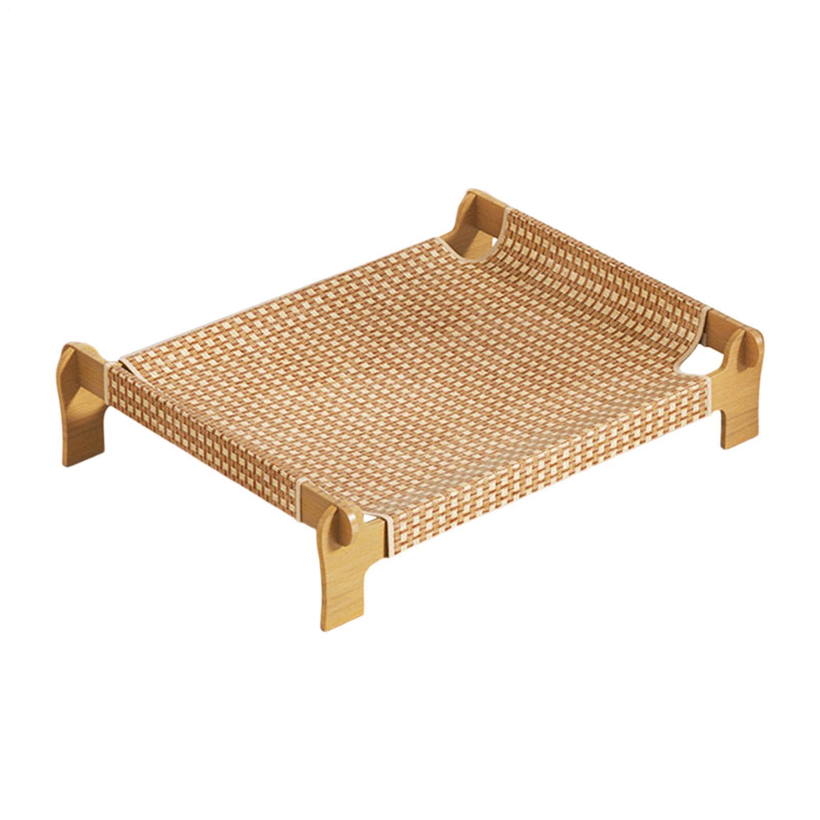 Tumbona para gatos de madera tejida transpirable cama hamaca exterior verano
