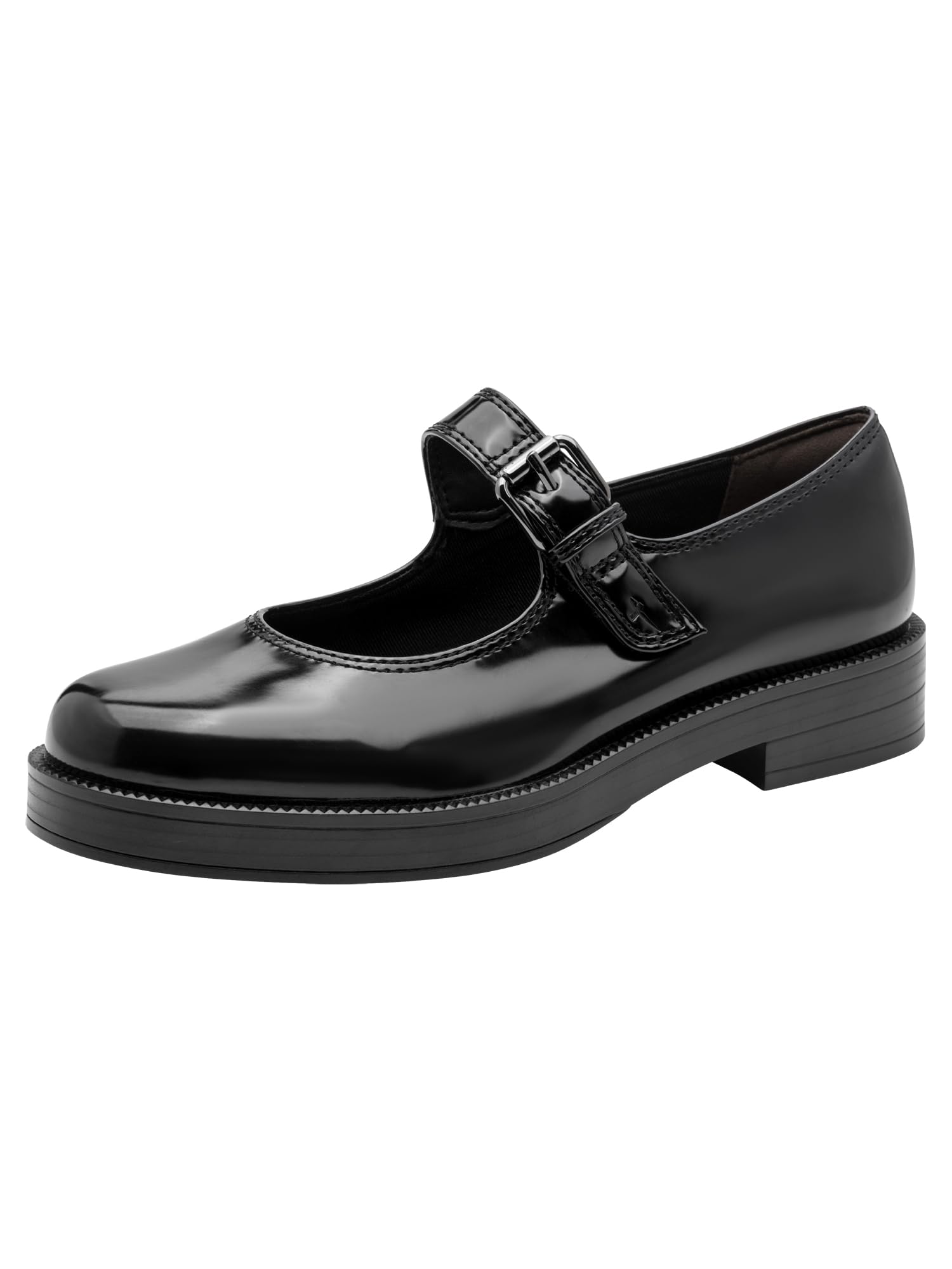 Tamaris Women's Flat Ballerina with Strap, Black, 37