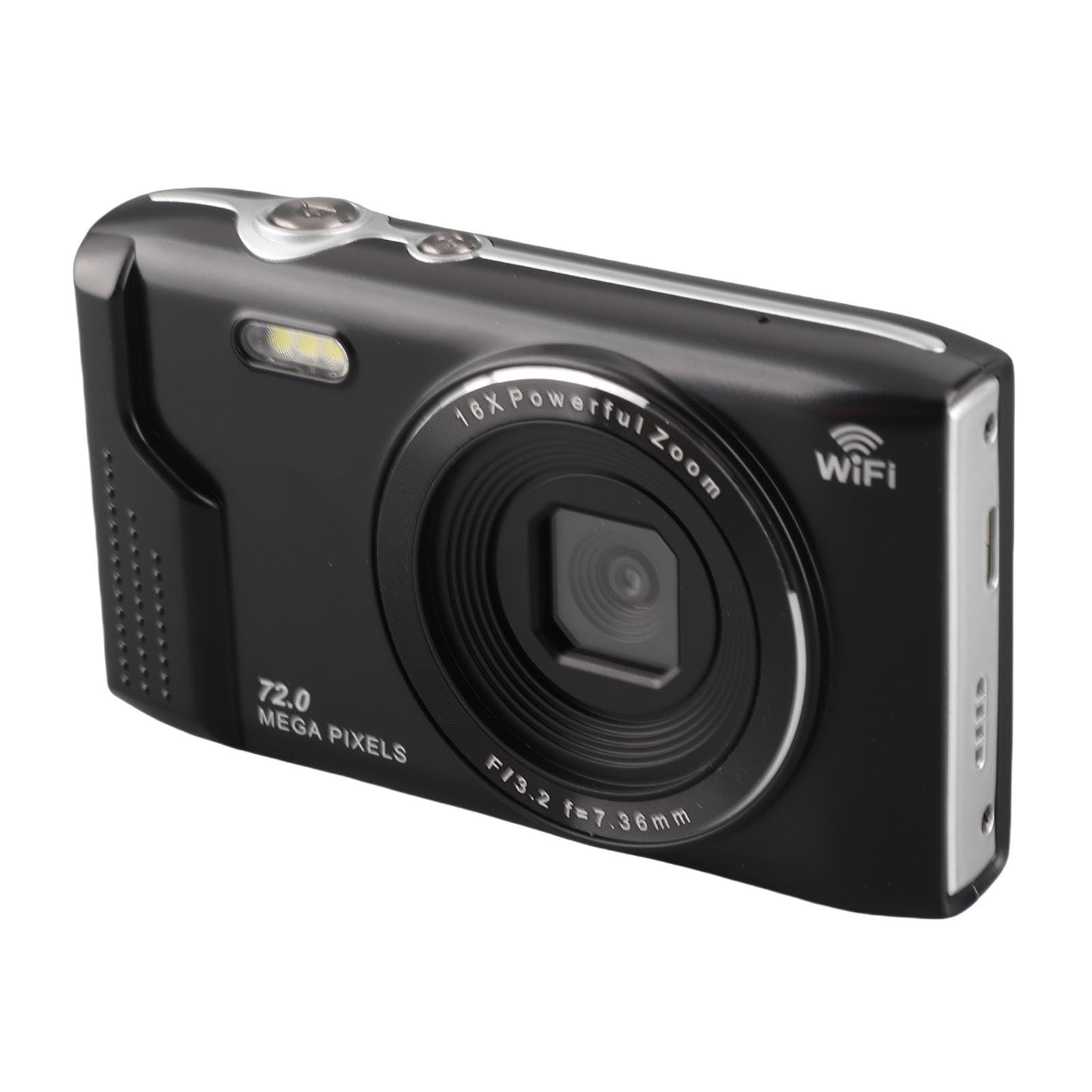 Kamera Cyfrowa 5K do Fotografii, Kamery Vlogowania Wi -Fi 75MP, AF Autofocus Kamera Wideo 2,8 -calowa Ekran LCD z 16x Zoom, Kompaktowy VLOG Travel Camara, Bateria 1200 MAh (BLACK)