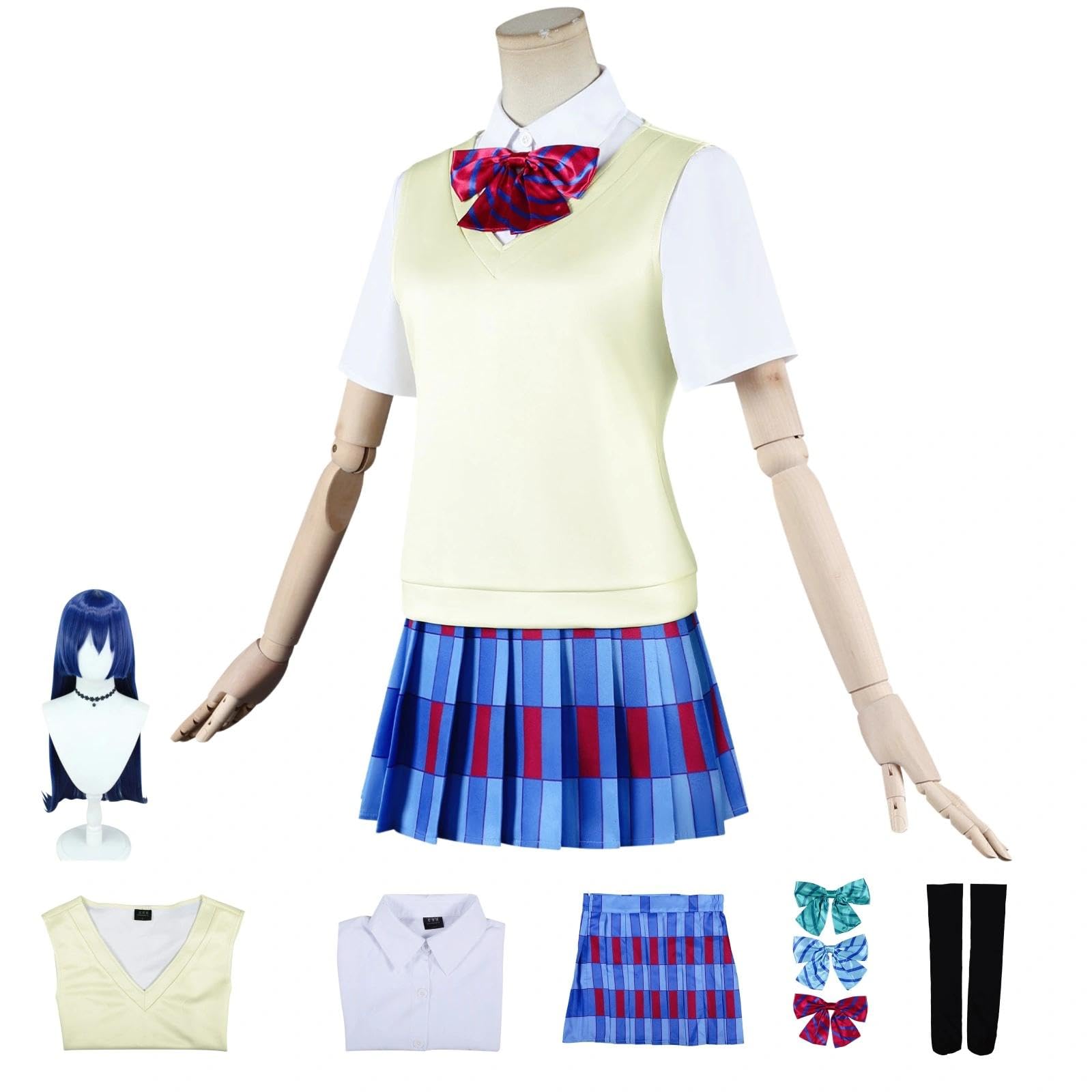 Halloween Kostüm für Erwachsene, Karneval Rollenspiel Cosplay Komplettset – Umi Sonoda Stil