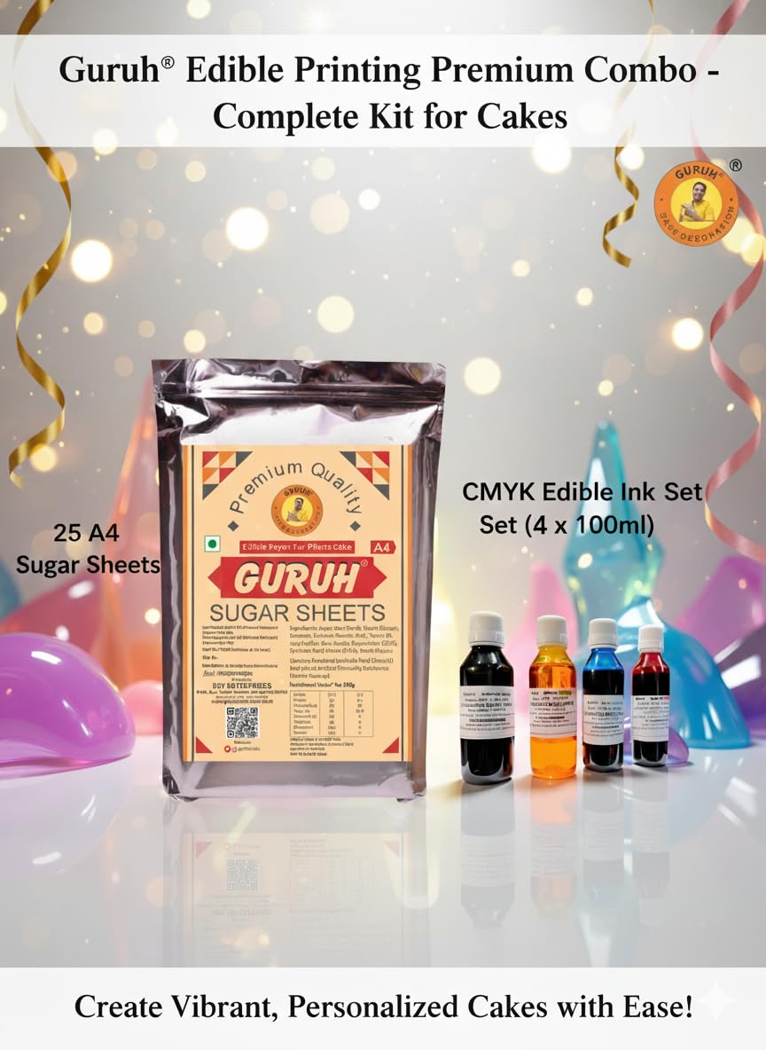 Guruh® Sugar Sheet For Photocake Printer | Edible Prints for Cake | Icing Sheets | 25 Pices - Image 7 thumbnail