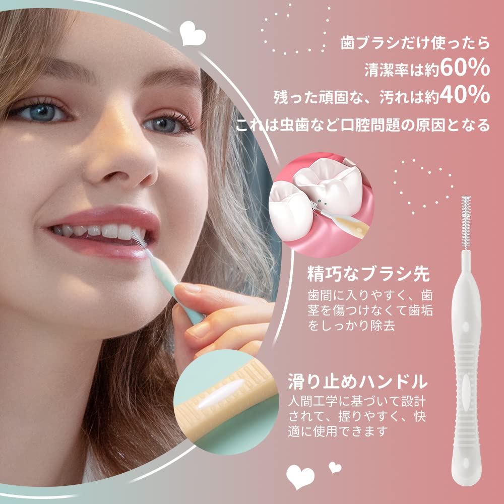 Amazon | meyarn 歯間クリーナー 歯間ブラシ I字型 15本入り 洗って