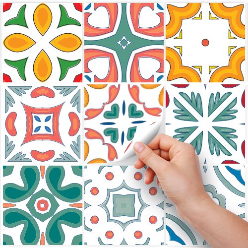 Sticker Mural Cuisine Carrelage Adhésif Autocollant - 16 Carreaux 15x15 Cm - Style Ciment - Pour Cuisine Et Salle De Bains Autocollant Carrelage Cuisine