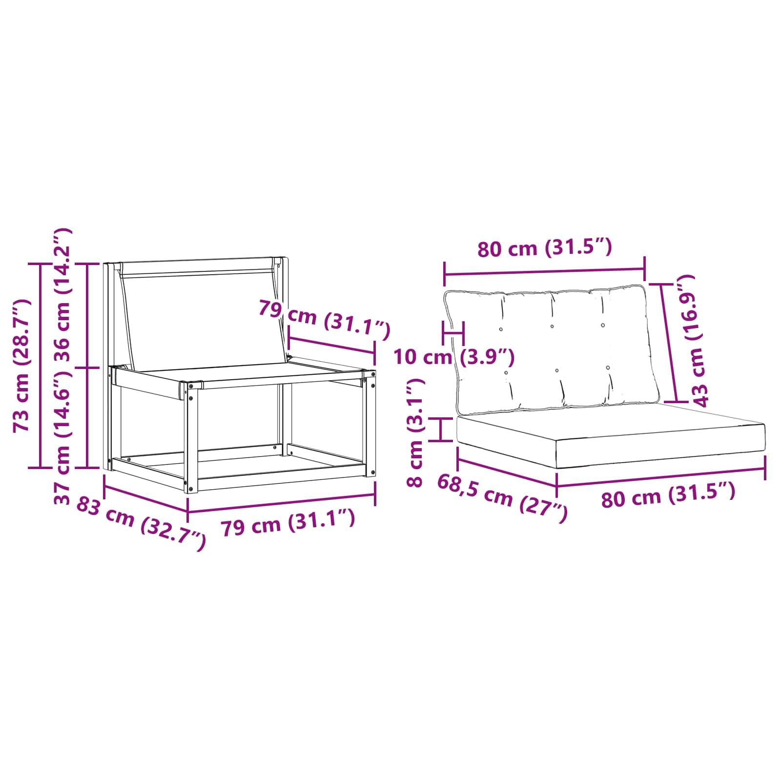 Outdoor-Sofagarnitur mit Kissen 3-teilig Weiß Schwarz wetterfest langlebig modernes Akazienholz für Garten Terrasse Balkon Wohnzimmer Essbereich, platzsparend und vielseitig nutzbar