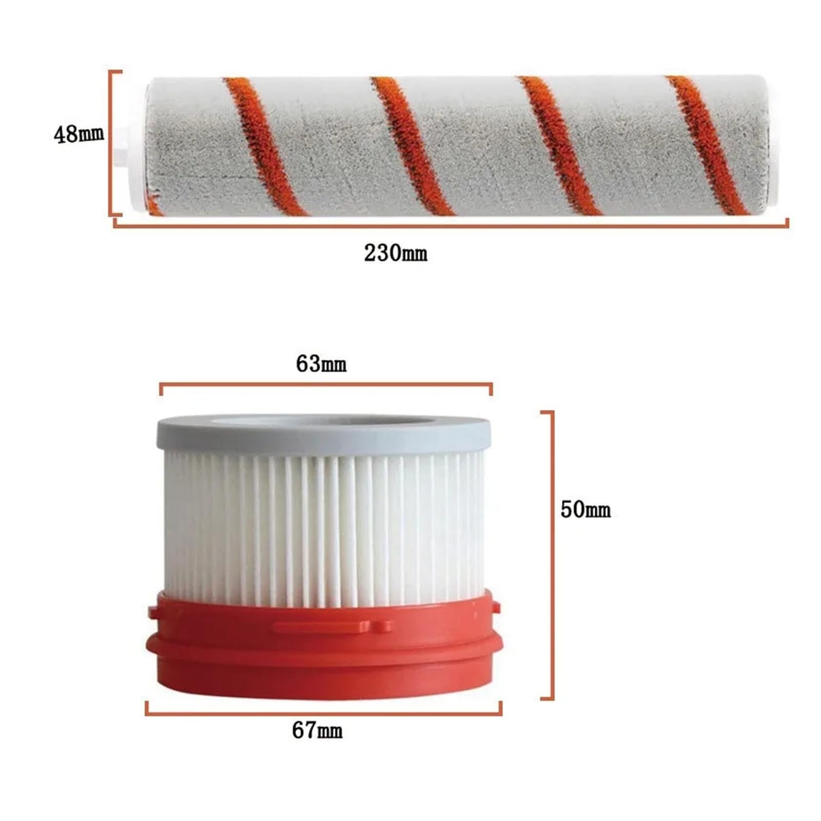 Staubsauger Weiche Bürstenrolle Filter Bürstenrolle | Kompatibel for Dreame, V8 V9 V9B V9D V9P XR V10 V11 Wireless Handheld(D (5Pcs))