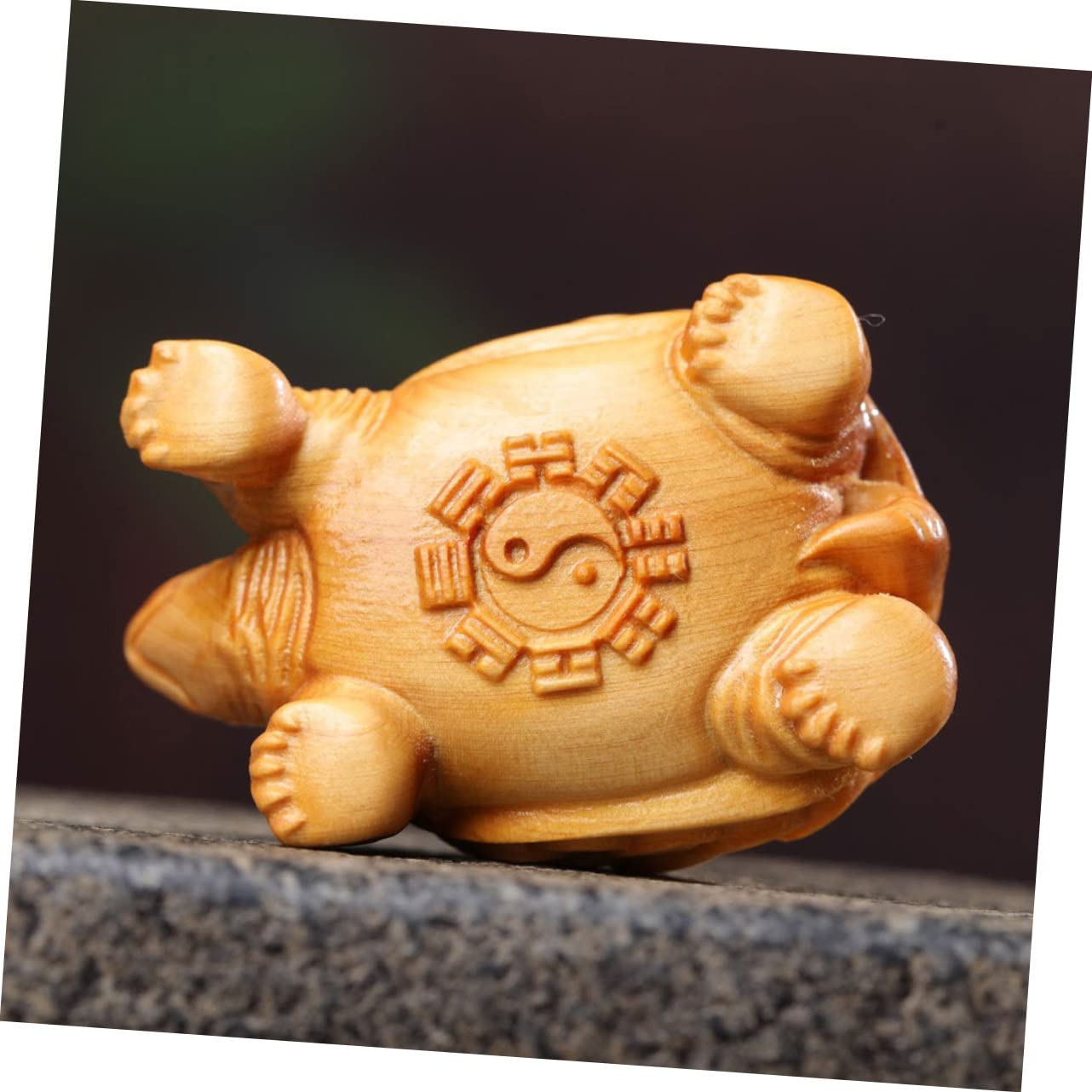 Amazon.co.jp: HOMOCONO ツゲ木彫り亀像 木製置物 縁起物 彫刻工芸品