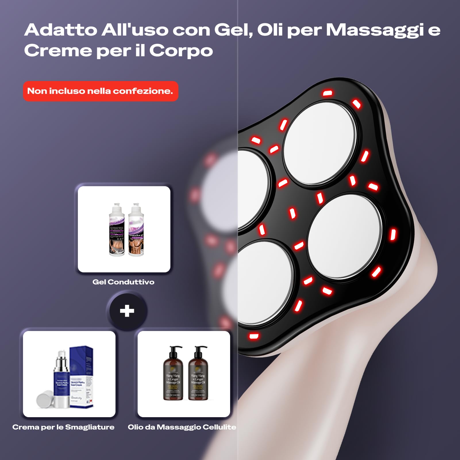 Massaggiatore Anticellulite Professionale, 3 in 1 Massaggiatore Anticellulite Elettrico Unisex per Vita, Pancia, Braccia, Glutei e Gambe (Oro Rosa)