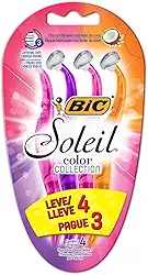BIC Aparelho De Depilar Soleil Rosa Roxo E Laranja Leve 4 Pague 3 - 930183 - Dupla Fita Lubrificante Com Leite De Coco